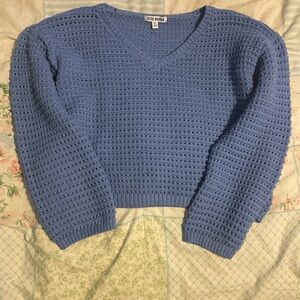 Steve Madden Crochet V-Neck Sweater